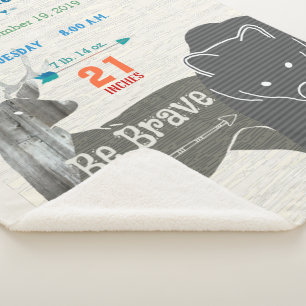 Couverture Sherpa Forest Nursery Bear Deer Baby Boy Stats de naissan