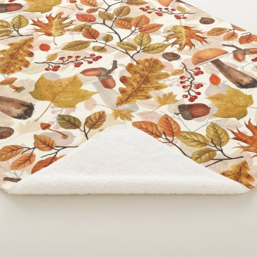 Couverture Sherpa Forêt automnale sur blanc (3/4)