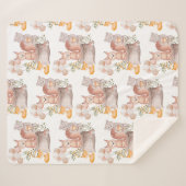 Couverture Sherpa Forêt boisée mignonne Bébé amis animaux (Devant (Horizontal))