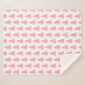 Couverture Sherpa Forêt d'arbre rose scandinave minimaliste (Devant (Horizontal))
