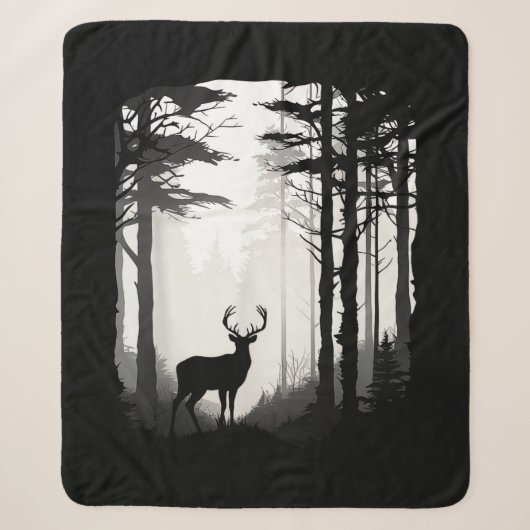 Couverture Sherpa Forêt de cerfs faune (Devant)