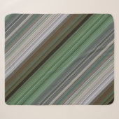 Couverture Sherpa Forêt de pins marron et vert rayé (Devant (Horizontal))