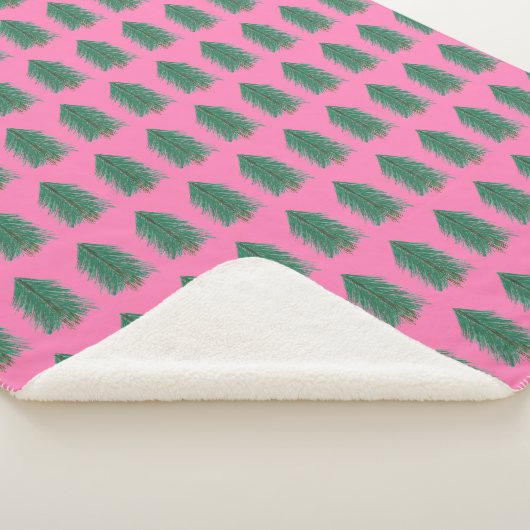 Couverture Sherpa Forêt de sapin rose (3/4)
