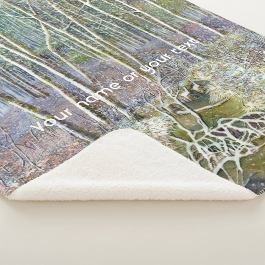 Couverture Sherpa forêt d'hiver peinture aquarelle (3/4)