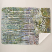 Couverture Sherpa forêt d'hiver peinture aquarelle (Devant (Horizontal))