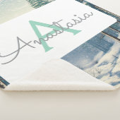 Couverture Sherpa Forêt d'hiver personnalisable avec Monogramme & No (3/4)