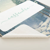 Couverture Sherpa Forêt d'hiver personnalisable avec nom (3/4)