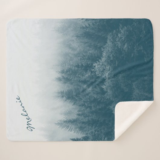 Couverture Sherpa Forêt et arbres Imprimer Personnalisé (Devant (Horizontal))