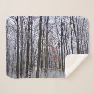 Couverture Sherpa Forêt huppée neige paysage d'hiver Photographie