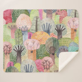 Couverture Sherpa Forêt infantile : Arrière - plan d'aquarelle migno (Devant (Horizontal))