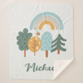 Couverture Sherpa Forêt magique arc-en-ciel mignonne (Devant)