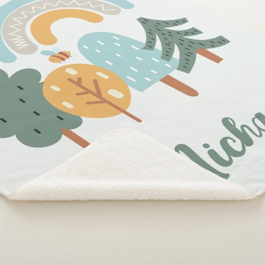 Couverture Sherpa Forêt magique arc-en-ciel mignonne (3/4)