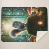 Couverture Sherpa Forêt magique Cat Blanket (Devant (Horizontal))