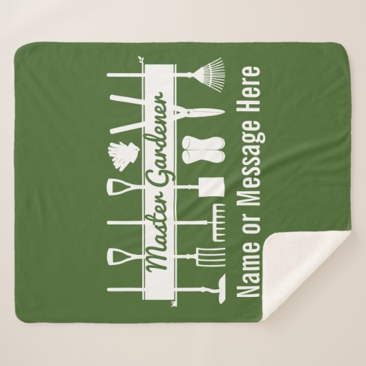 Couverture Sherpa Forêt personnalisée Vert Moderne Maître Gardener (Devant (Horizontal))