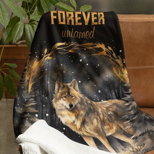 Couverture Sherpa Forever Undomed Wolf Sherpa Blanket