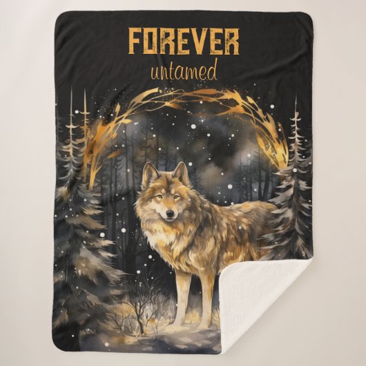 Couverture Sherpa Forever Undomed Wolf Sherpa Blanket (Devant)