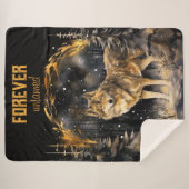 Couverture Sherpa Forever Undomed Wolf Sherpa Blanket (Devant (Horizontal))