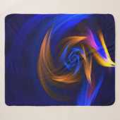 Couverture Sherpa Forme de tourbillon Abstrait Bleu orange (Devant (Horizontal))
