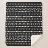 Couverture Sherpa Formes Aztec Motif gris noir (Devant)