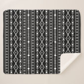 Couverture Sherpa Formes Aztec Motif gris noir (Devant (Horizontal))