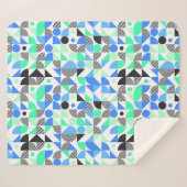 Couverture Sherpa Formes géométriques bleues modernes (Devant (Horizontal))