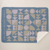 Couverture Sherpa Formes géométriques élégantes Dusty Blue Personnal (Devant (Horizontal))