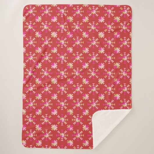 Couverture Sherpa Formes géométriques modernes Motif en rouge vif (Devant)
