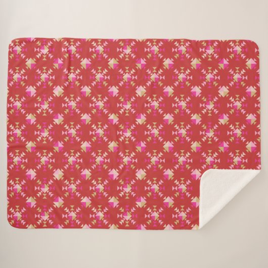 Couverture Sherpa Formes géométriques modernes Motif en rouge vif (Devant (Horizontal))
