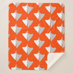 Couverture Sherpa Formes géométriques rétro avec motif abstrait tran