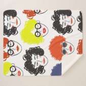 Couverture Sherpa Foule de gens drôles, arrière - plan sans couture (Devant (Horizontal))