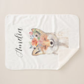 Couverture Sherpa Fox aquarelle Orange Cute Nursery Art Animal (Devant (Horizontal))