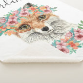 Couverture Sherpa Fox floral | ajoutent votre nom (3/4)