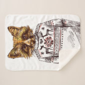 Couverture Sherpa Fox habillé rusé (Devant (Horizontal))