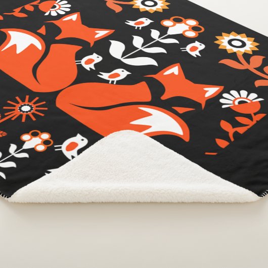 Couverture Sherpa Fox Nordic Scandinavian Folk Art (3/4)