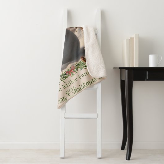 Couverture Sherpa Fox Snowman Vintage Noël (En situation)