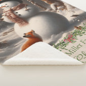 Couverture Sherpa Fox Snowman Vintage Noël (3/4)