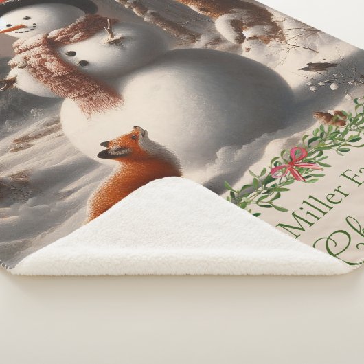 Couverture Sherpa Fox Snowman Vintage Noël (3/4)