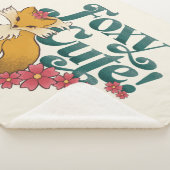 Couverture Sherpa Foxy Cute avec Fleurs (3/4)