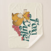 Couverture Sherpa Foxy Cute avec Fleurs (Devant)