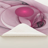 Couverture Sherpa Fractal Balançant, Art Abstrait Moderne Rose de Ba (3/4)