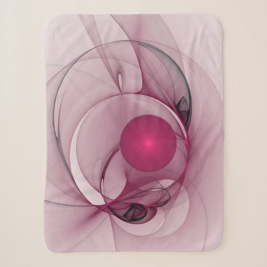 Couverture Sherpa Fractal Balançant, Art Abstrait Moderne Rose de Ba (Devant)