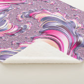 Couverture Sherpa Fractale en spirale rose violet abstrait (3/4)