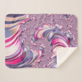Couverture Sherpa Fractale en spirale rose violet abstrait (Devant (Horizontal))