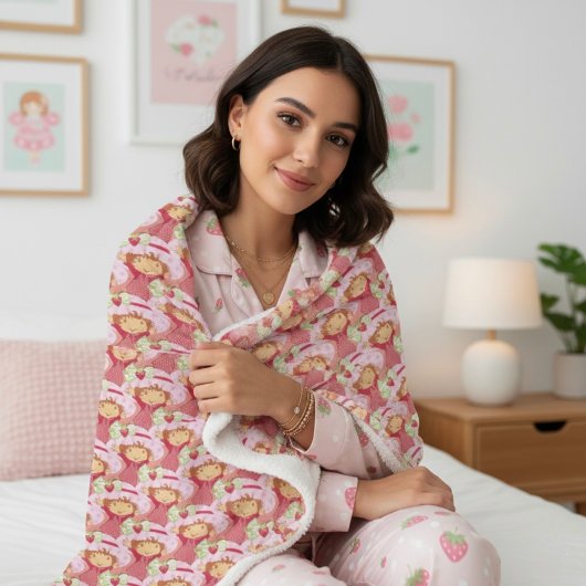 Couverture Sherpa Fraise