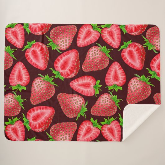 Couverture Sherpa Fraises (Devant (Horizontal))