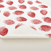 Couverture Sherpa Fraises Points Rouges Blancs (3/4)