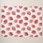 Couverture Sherpa Fraises Points Rouges Blancs (Devant (Horizontal))