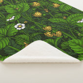 Couverture Sherpa Fraises sauvages, jaunes et vertes (3/4)