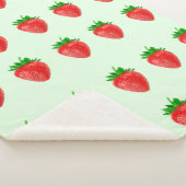 Couverture Sherpa Fraises sur Green Sherpa Blanket (3/4)