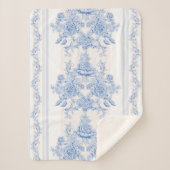 Couverture Sherpa français, shabby chic, vintage, bleu pâle, blanc, (Devant)